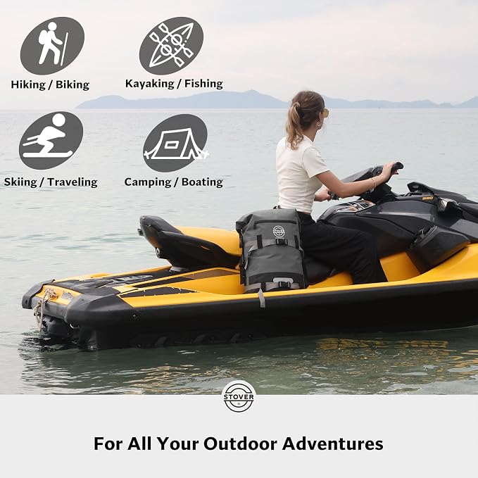STOVER 5/10/25/30/40/55L Waterproof Dry Bag- Roll-Top Backpack w/Phone Case- - Image 9