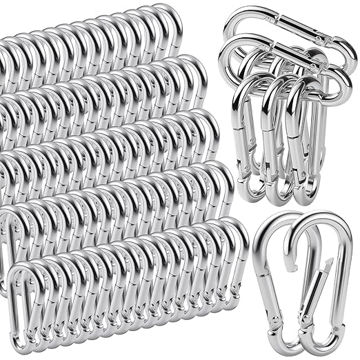 120Pack M6 Spring Snap Hooks Carabiner, 1/4" Heavy Duty Carabiner Clips Chain by REDOVANT
