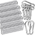 120Pack M6 Spring Snap Hooks Carabiner, 1/4" Heavy Duty Carabiner Clips Chain by REDOVANT