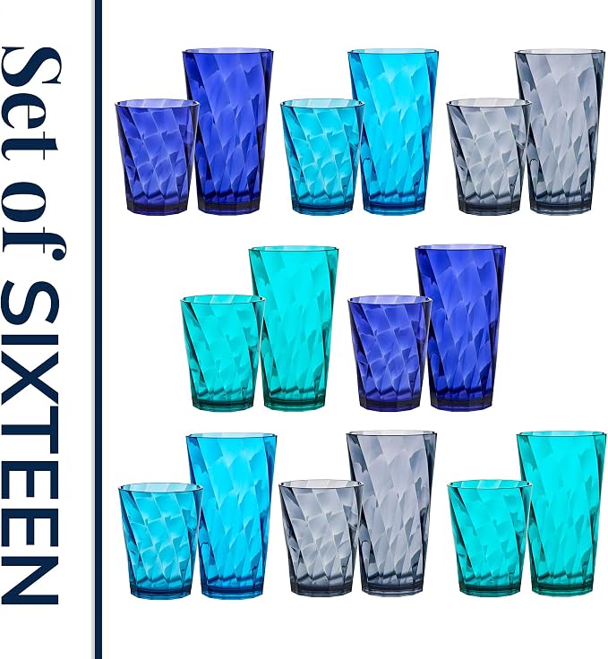 US Acrylic Optix Plastic Reusable Drinking Glasses 14oz Rocks & 20oz Water Cups - Image 8