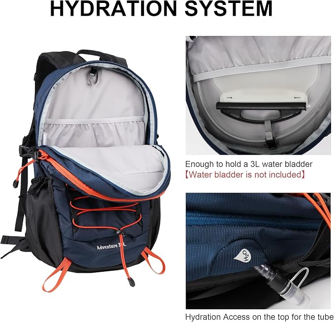 MOUNTAINTOP Hiking Backpack, 25/30L Camping Backpack, Men Women Hiking Daypack - Image 4