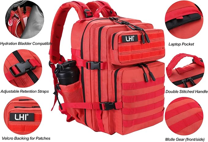 LHI Military Tactical Backpack for Men and Women 45L Army 3 Days Assault Pack - Image 5
