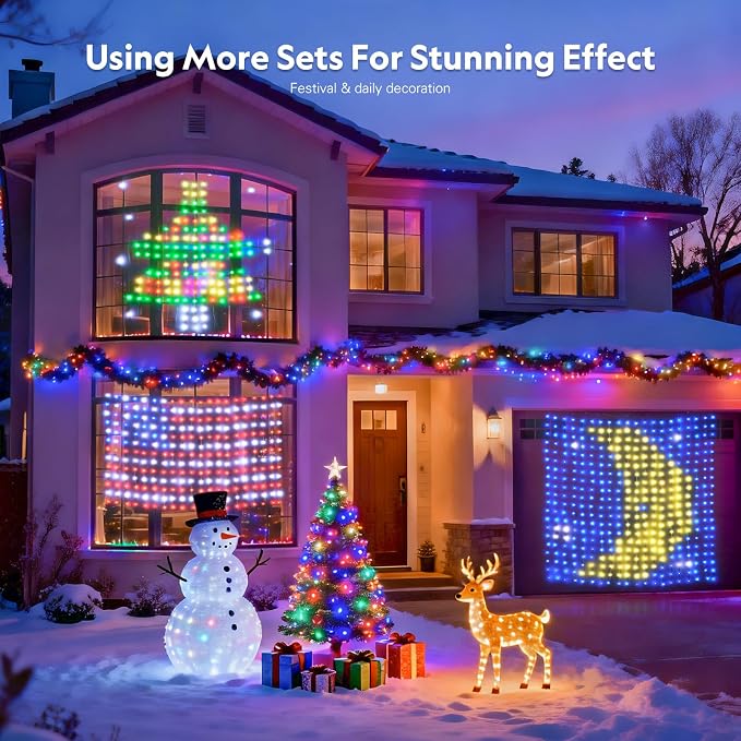 JMEXSUSS App-Controlled Color Changing Curtain Lights, 400 LED RGB String Lights - Image 5