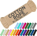 TECEUM Cotton Rope 3/16” – 50 FT – Strong All-Purpose Braided Rope – Natural by TECEUM