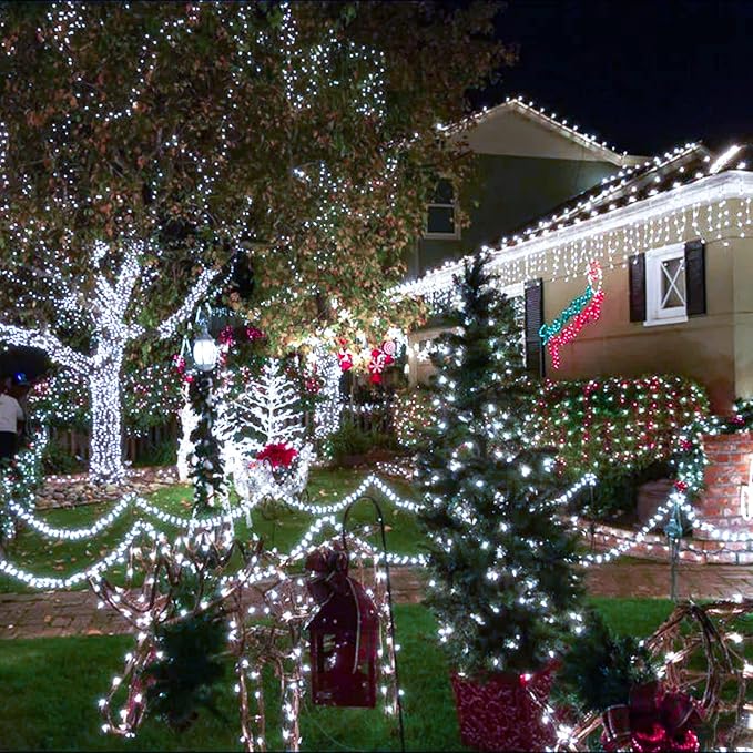 JMEXSUSS 300 LED White Christmas Lights, Outdoor Indoor, 8 Modes, Waterproof - Image 6