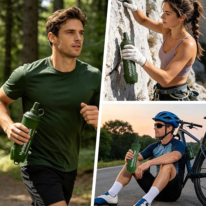 2Pcs 500ml Soft Flask, TPU Collapsible Soft Water Bottle - Image 7