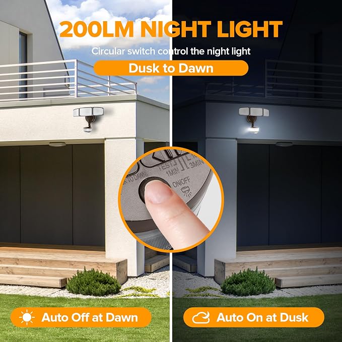 LUTEC 2 Pack 74W 8000 Lumen Motion Sensor Outdoor Lights, 5000K Daylight - Image 3