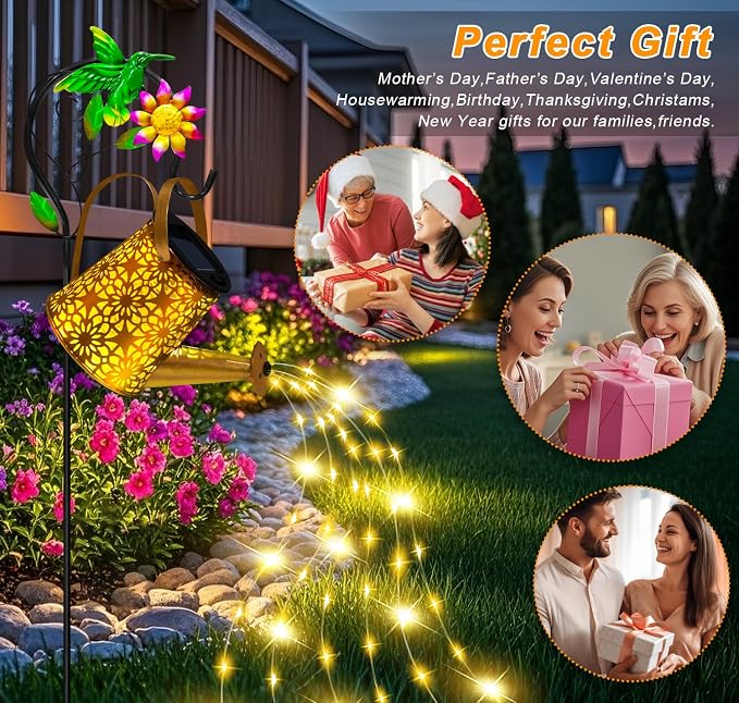 Christmas Gifts Solar Metal Watering Can - Image 6