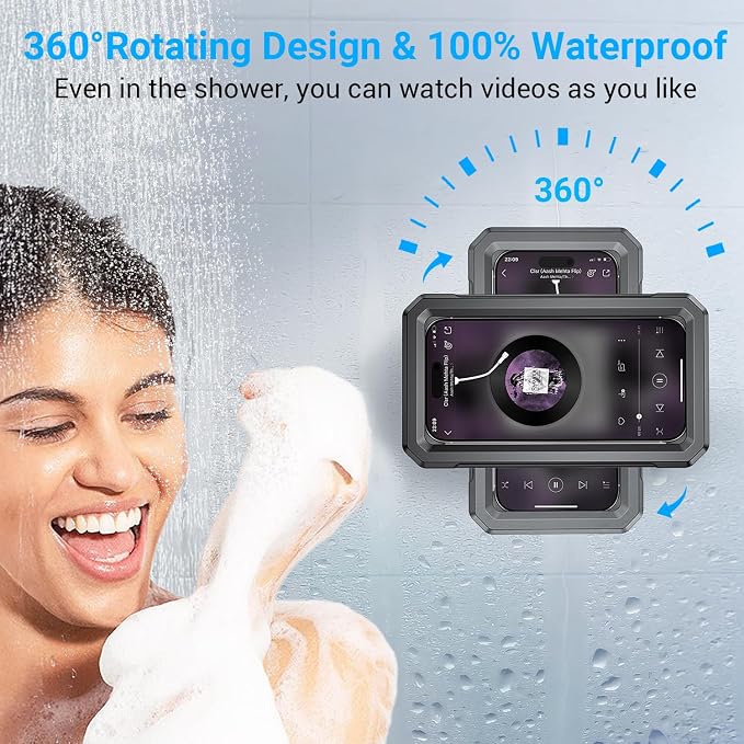 Coolpow Shower Phone Holder Waterproof【480°Rotatable】Retractable Adjustable - Image 3