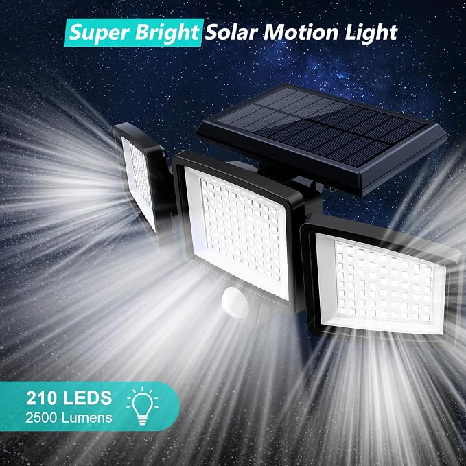 Tuffenough Solar Outdoor Lights 2500LM 210 LED Security Lights - Image 9