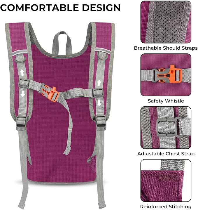 13L Small Hiking Backpack for Women Men, Lightweight Foldable Day pack - Image 6