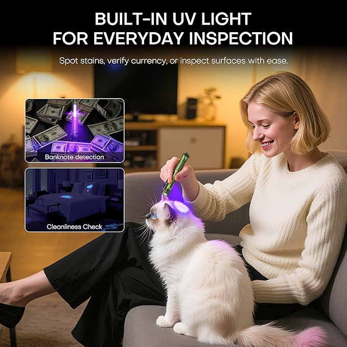 EDC Flashlight Rechargeable, 800 Lumen Small Flashlight - Image 5