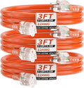 PlugSaf 3 Pack 3FT 12/3 Gauge Outdoor Extension Cord Waterproof by PlugSaf