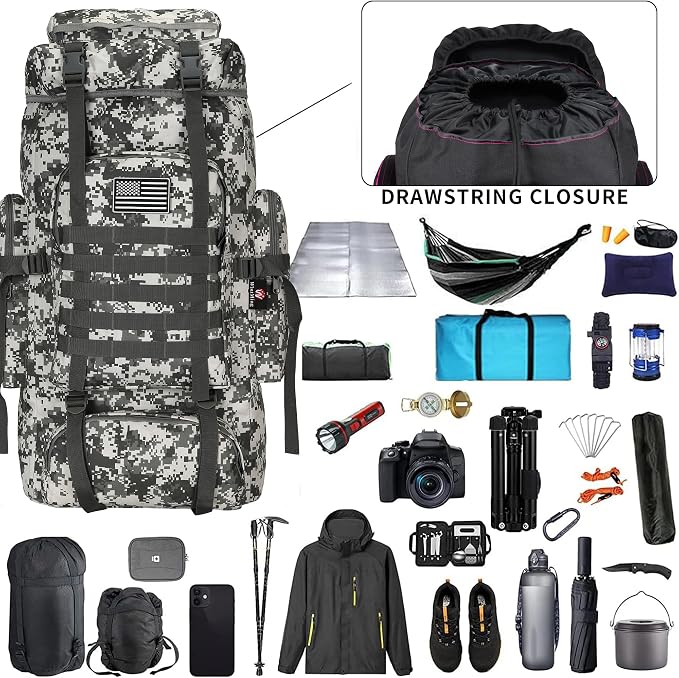 Hiking Backpack for Men 70L/100L Camping Backpack Military Rucksack Molle 3 - Image 4
