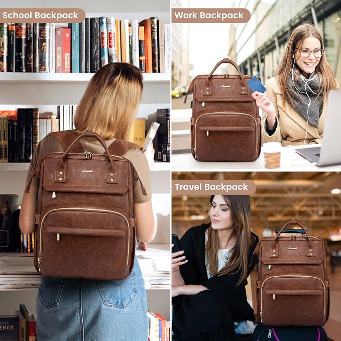 LOVEVOOK Leather Laptop Backpacks - Image 6
