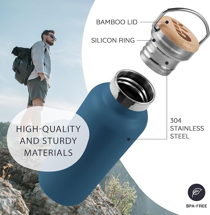 Bambaw 12 oz Insulated Water Bottle, Small Stainless Steel Water Bottle - Image 2