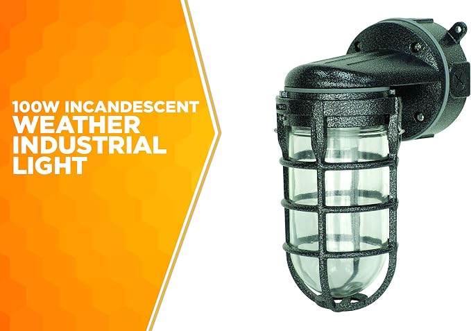 Woods L1707SVBLK Wall Mount Light in Hammered Black Finish Sturdy Die Cast - Image 2