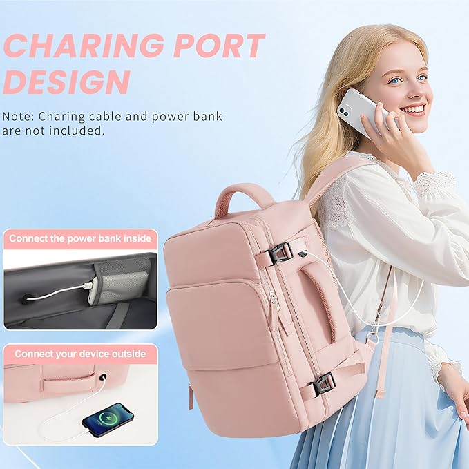 Sinaliy Travel Backpack for Women, Flight Approved Carry On Backpack - Image 4