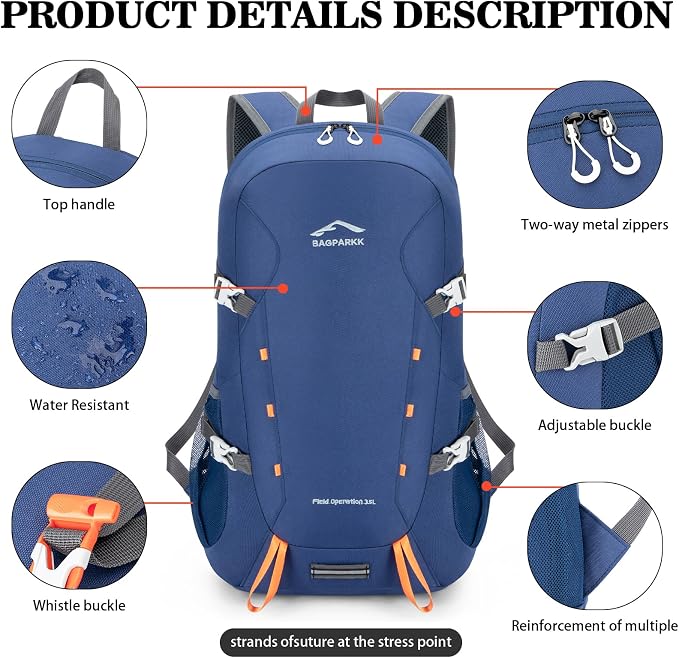 BAGPARKK Hiking Backpack, Large 35L Travel Backpacks - Image 5