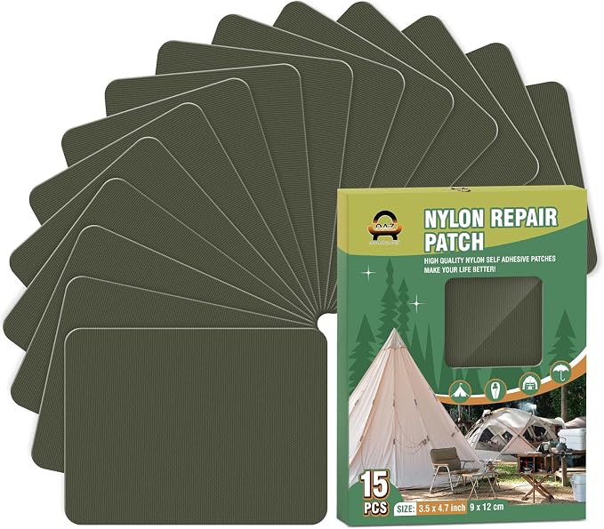 OAZ 15 Pieces 3.5 x 4.7 inch Nylon Repair Patches Nylon Fabric Patch by OAZ