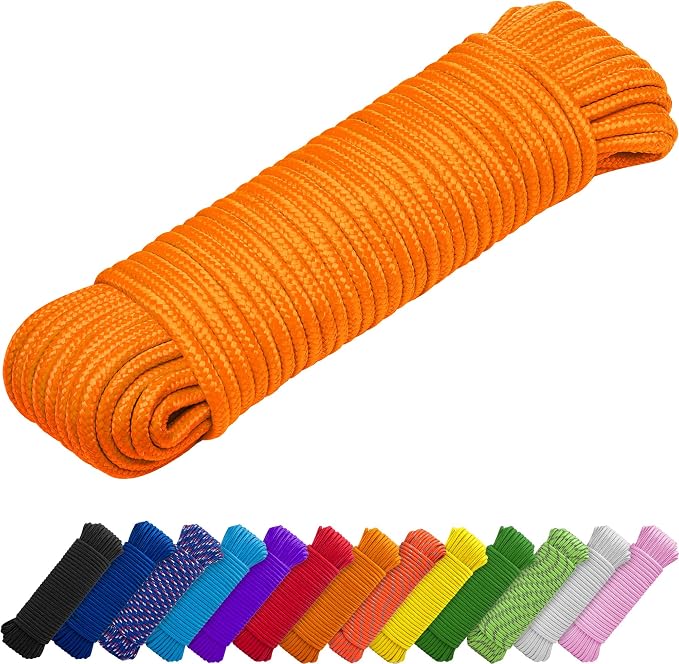 TECEUM Rope – 150 Feet x 1/4 Inch – Orange Yellow – Strong All-Purpose Utility by TECEUM