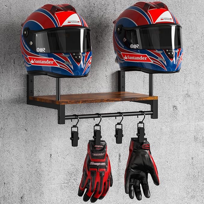 Motorcycle Helmet Holder Wall Mount, Helmet Rack by NANAGIFTREE
