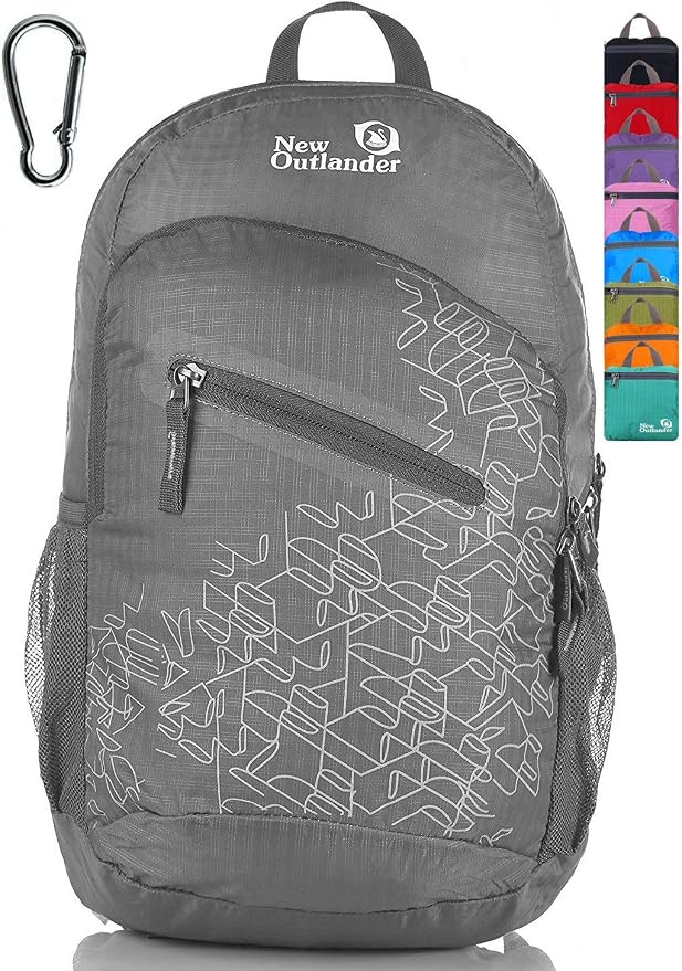 Outlander Packable Handy Lightweight Travel Hiking Backpack Daypack-Grey-L by Outlander