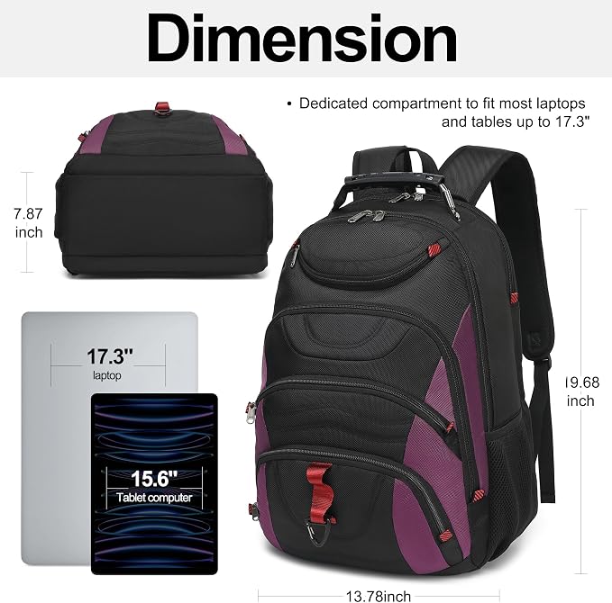 Boavan Laptop Backpack for men, 17.3 inch Laptop Bag - Image 2