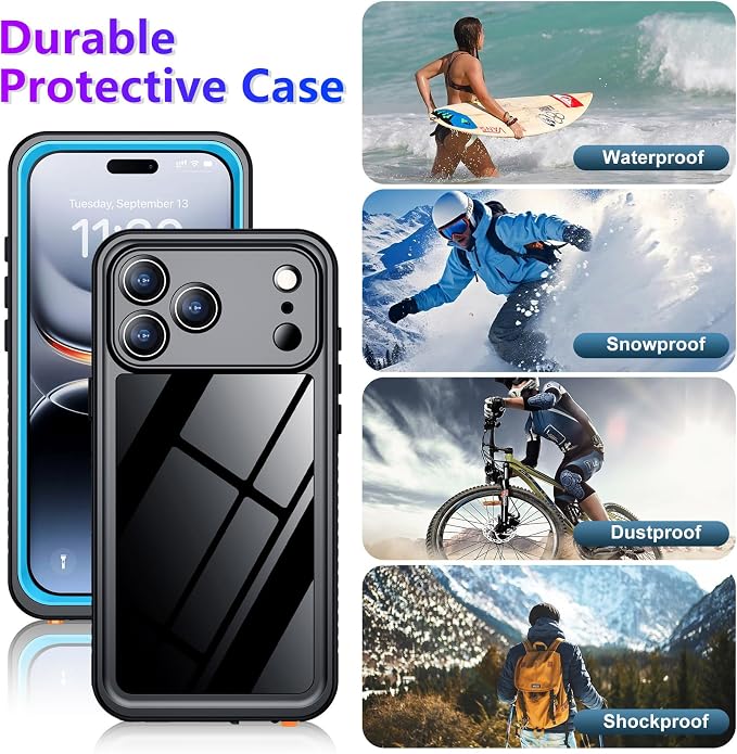 Temdan Compatible with iPhone 17 Pro Case, Waterproof Built-in Screen & Camera - Image 7