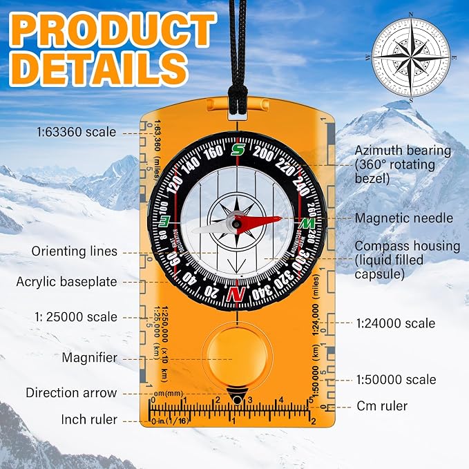 Geiserailie Orienteering Compass Bulk Navigation Map Reading Compass - Image 3