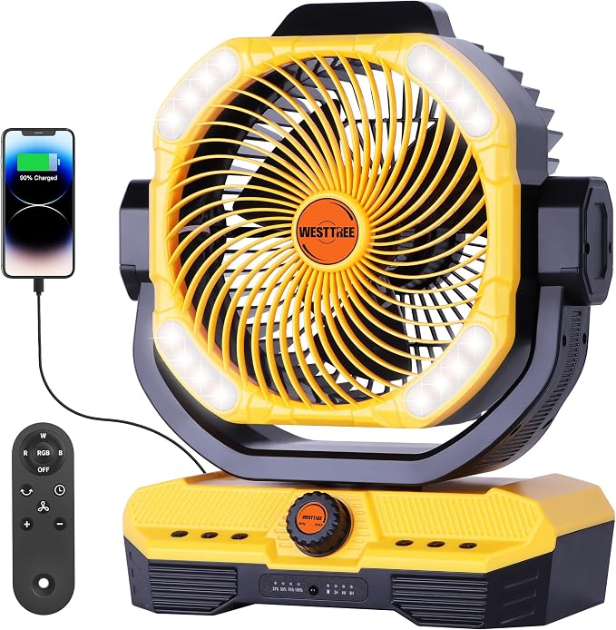 WESTTREE Battery Powered Fan Powerful Airflow Battery Operated Air Circulator by WESTTREE