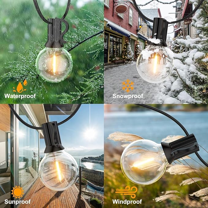GPATIO Outdoor String Lights, 50FT G40 Bulbs Shatterproof Patio Lights - Image 2