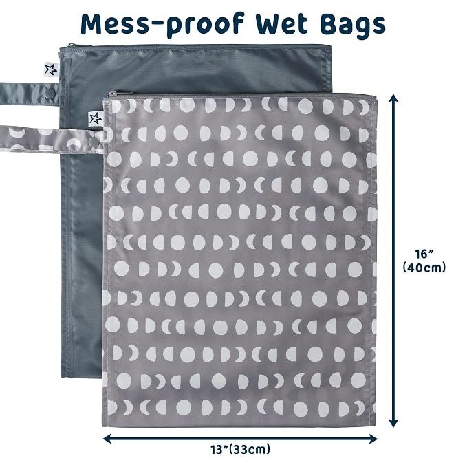 Tiny Twinkle Mess Proof Wet Bags | 2-Pack Reusable Waterproof Wet Bags - Image 3