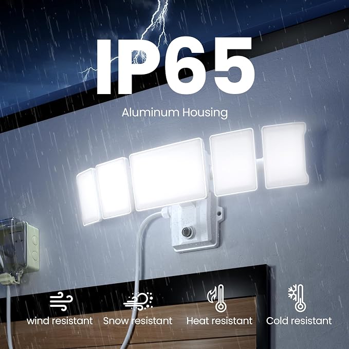 Olafus 120W Plug in Flood Lights Dusk to Dawn LED Outdoor Light - Image 7