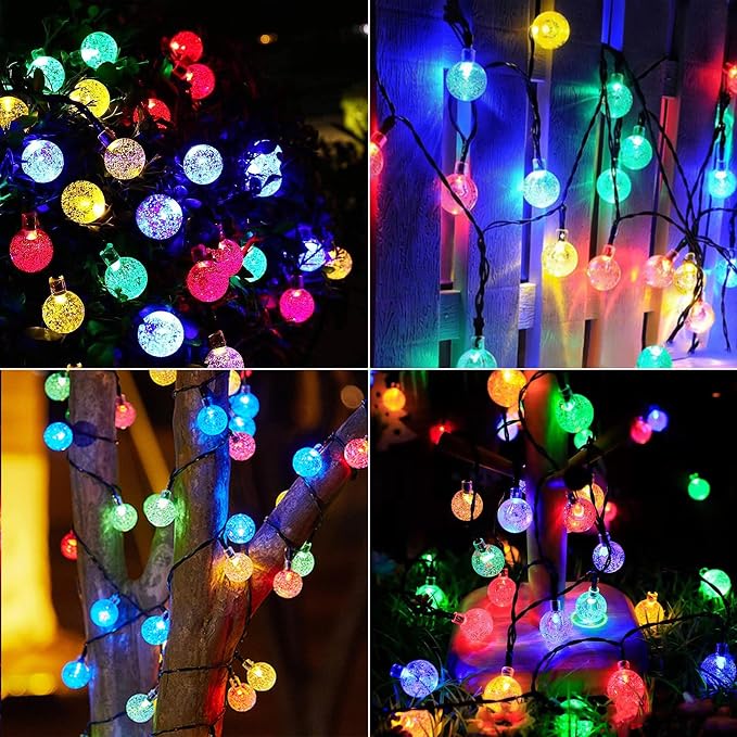 Jedavai Solar String Lights Outdoor 2 Pack 200 Led 80FT Multi-Color Crystal - Image 2