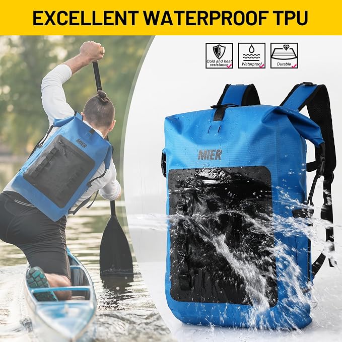 MIER Dry Bag Waterproof Backpack 30L Dry Sack Heavy Duty Roll-Top Closure - Image 2