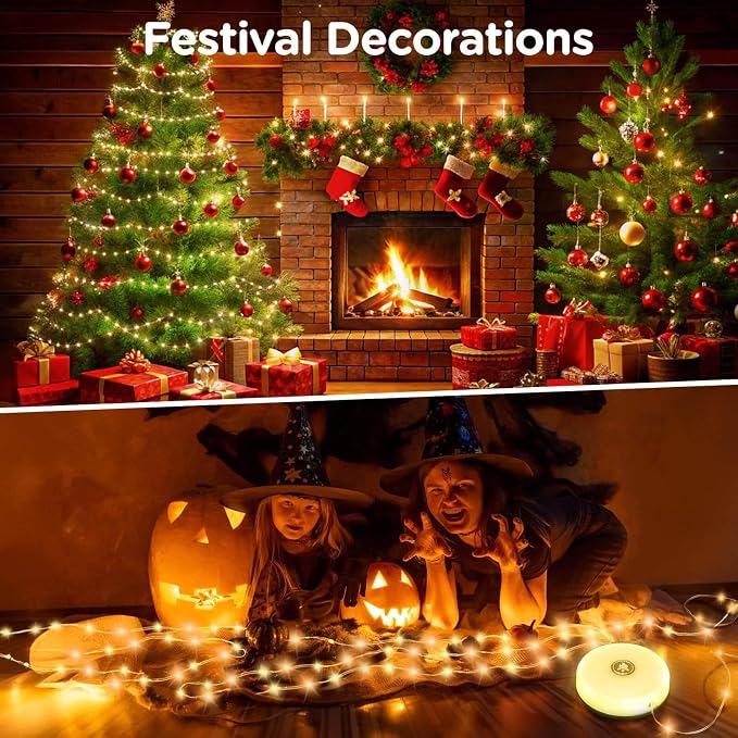 OGERY 2-Pack Camping String Lights, 32.8FT Rechargeable Christmas String Lights - Image 9