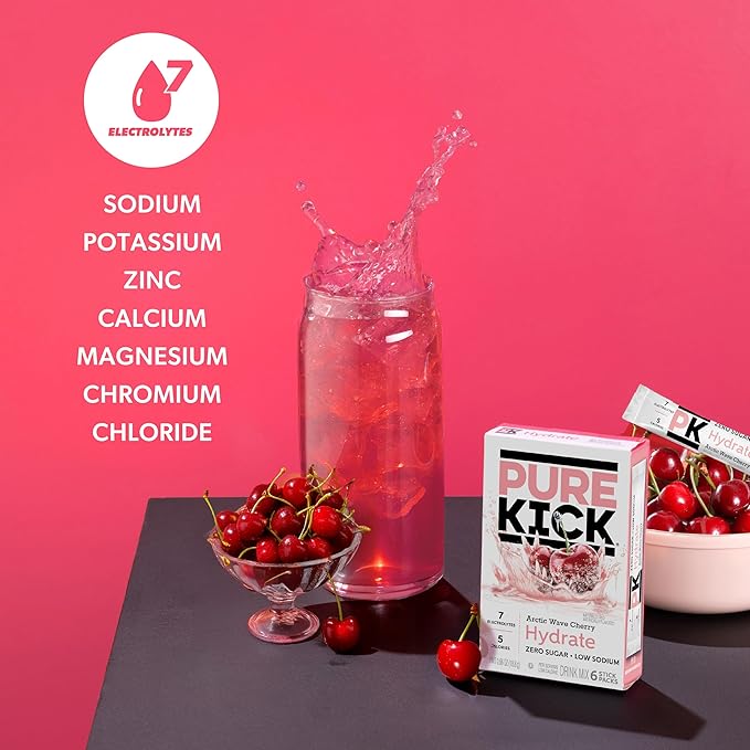 Pure Kick Hydration Singles To Go Drink Mix, Arctic Wave Cherry, Includes 12 - Image 4