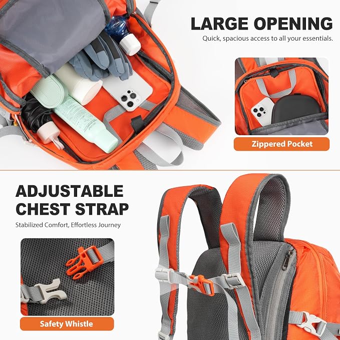 20L Hiking Backpack Lightweight Packable Hiking Daypack, Foldable Small Travel - Image 3