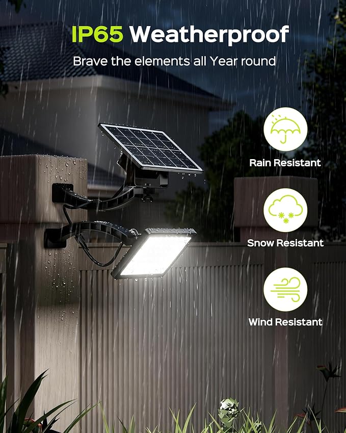 JACKYLED Solar Lights Outdoor 299 LED 1000 Lumens Bright Solar Wall Spotlight - Image 8
