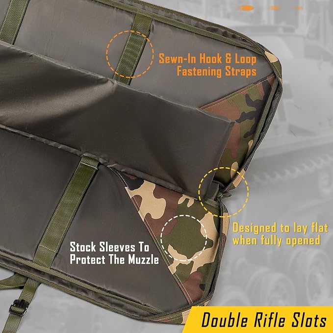 DULCE DOM 32/36/42/48/52 inch Double Rifle Case Soft Gun Bag - Image 3