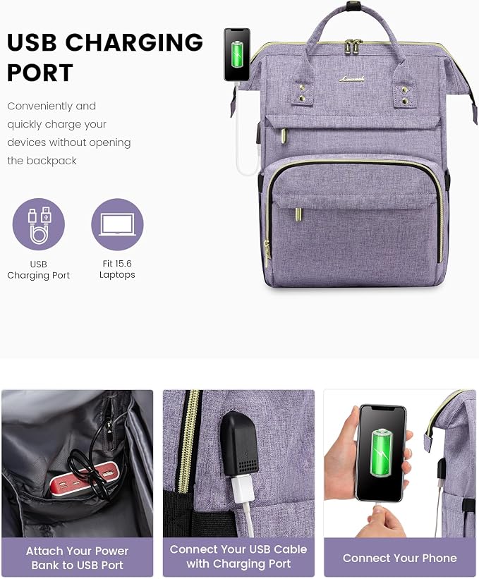 LOVEVOOK College Laptop Backpack, 15.6 Inch Travel Backpack - Image 6