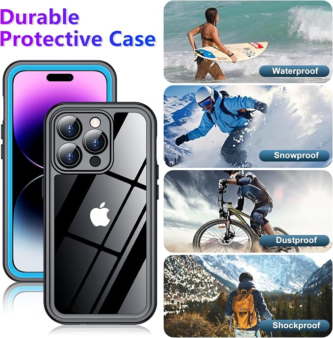 Temdan Compatible with iPhone 14 Pro Max Case Waterproof, Built-in Screen & - Image 5