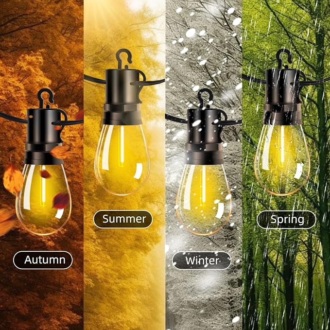 Outdoor Patio String Lights 200ft: S14 LED Shatterproof Bulbs 3 Modes Button - Image 6