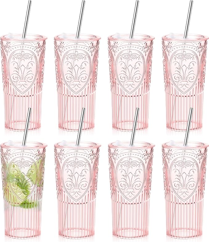 8 Set 20oz Vintage Plastic Tumbler by Unknown