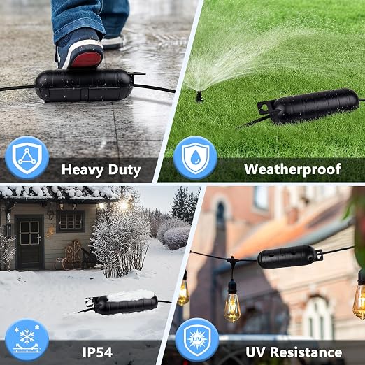 Outdoor Extension Cord Cover, NineLeaf IP54 4PK Small Weatherproof Extension - Image 8