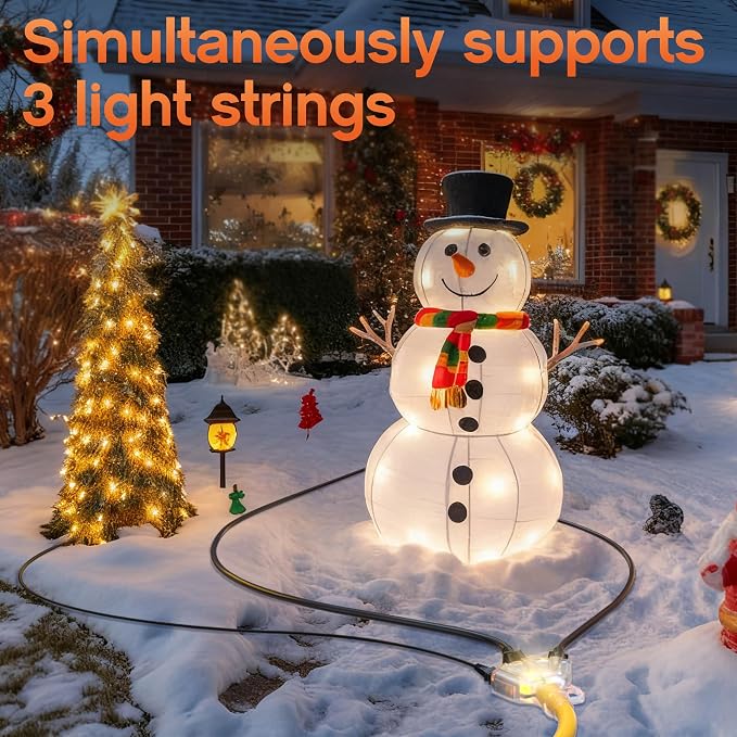 10 ft 12 Gauge Heavy Duty 3 Outlet Extension Cord Splitter - Image 8
