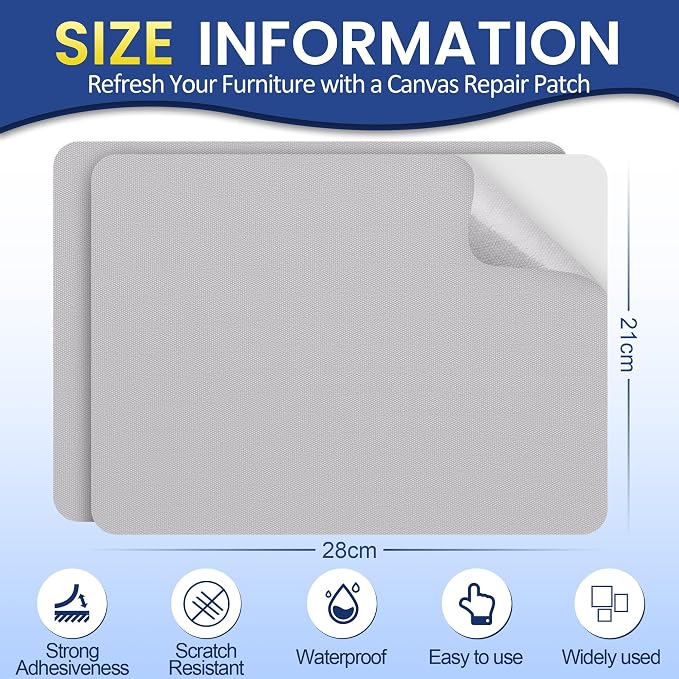 Self-Adhesive Canvas Repair Tape, 8.3" x 11" Waterproof Canvas Repair Patch - Image 2