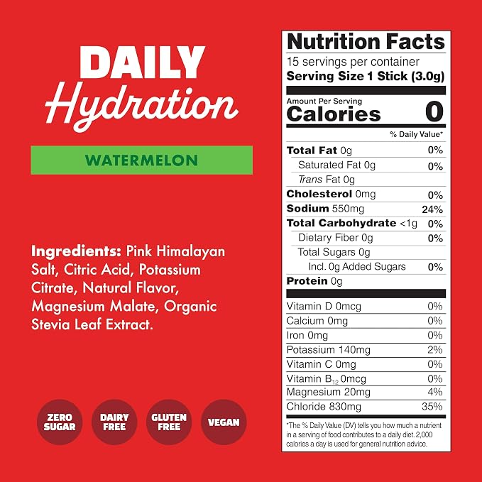 Waterboy Daily Hydration | 1, 570mg Electrolyte Powder Packets | No Sugar - Image 4