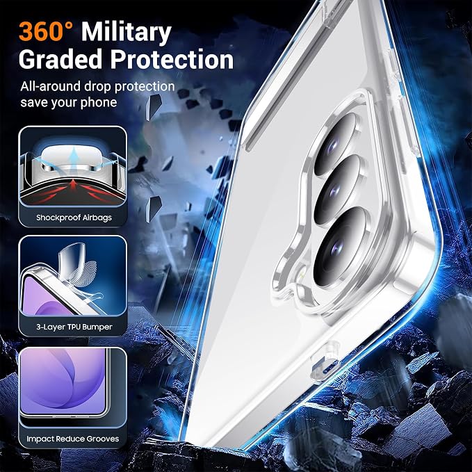 Temdan Designed for Samsung Galaxy S26 Case Clear, Built-in Invisible Kickstand - Image 4
